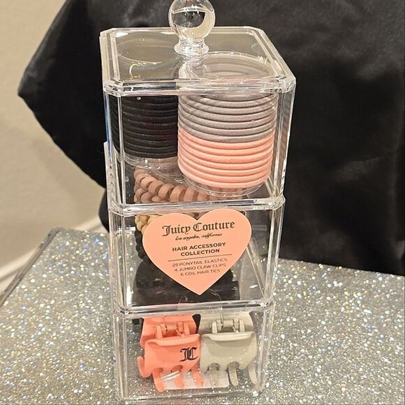 Juicy Couture Hair Accressory Collection w/Stackable Storage Container - Picture 2 of 11